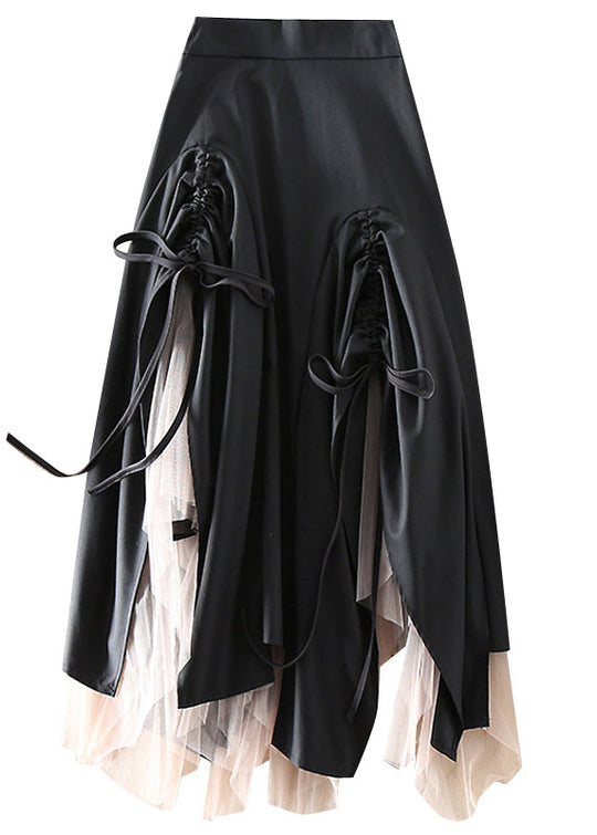 Kvinders Asymmetrisk Tulle Nederdel med Snøre 4