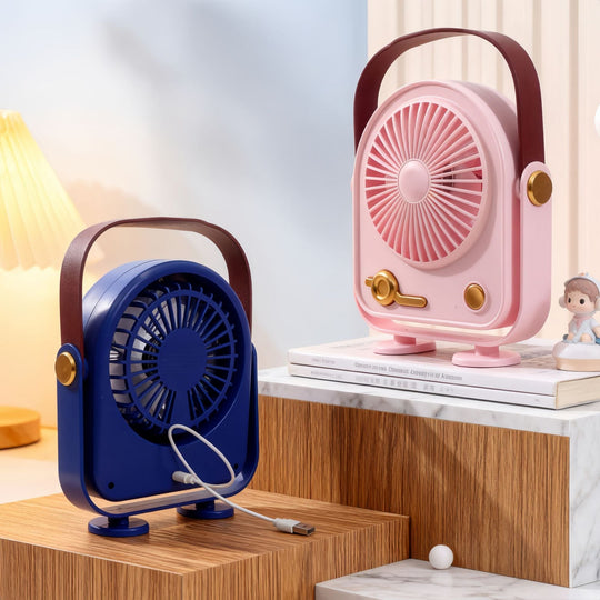 Kvinders Bærbar Retro Ventilator Med Flere Hastighedsindstillinger 2