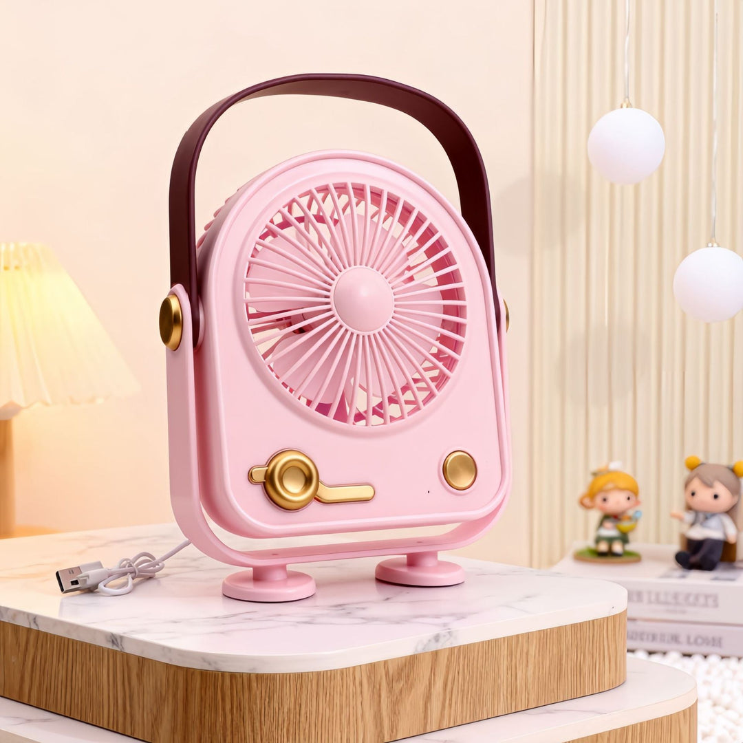 Kvinders Bærbar Retro Ventilator Med Flere Hastighedsindstillinger 5