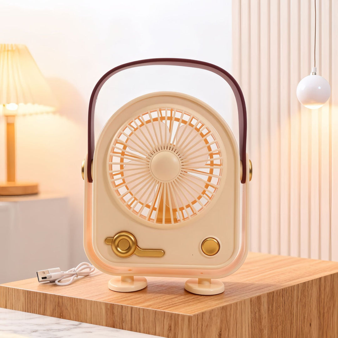 Kvinders Bærbar Retro Ventilator Med Flere Hastighedsindstillinger 6