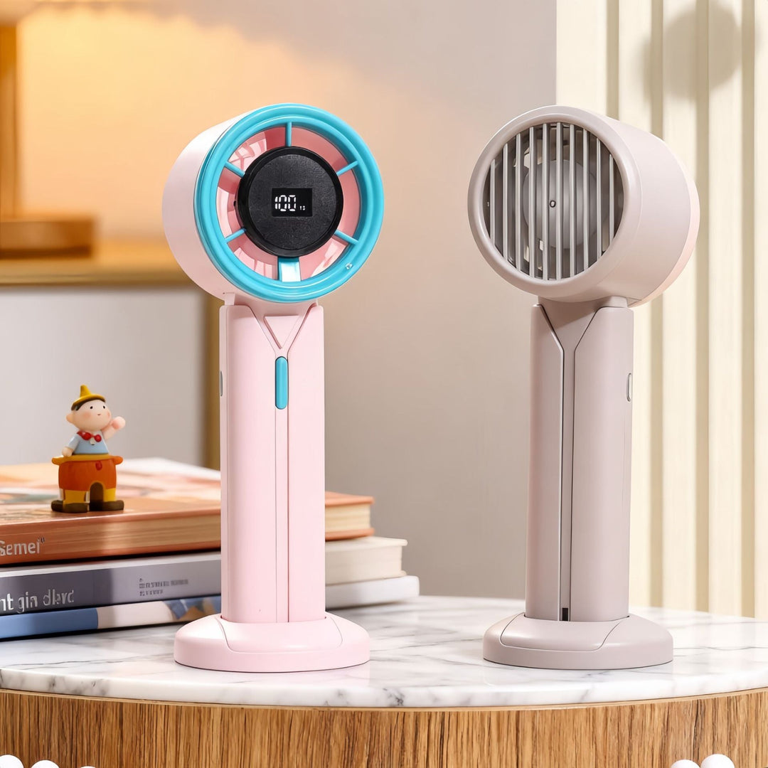 Kvinders Bærbare Håndventilator med LCD Skærm Moderne Design 3
