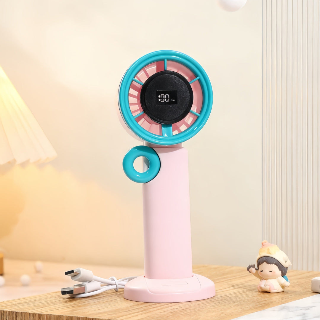 Kvinders Bærbare Håndventilator med LCD Skærm Moderne Design 5