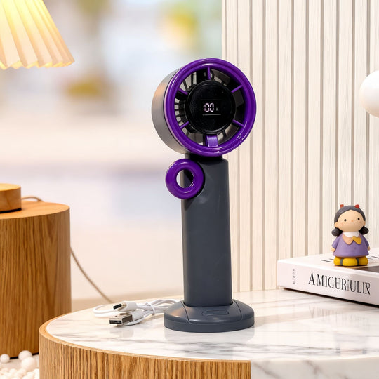 Kvinders Bærbare Håndventilator med LCD Skærm Moderne Design 7