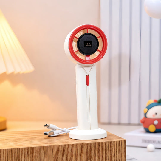 Kvinders Bærbare Håndventilator med LCD Skærm Moderne Design 8