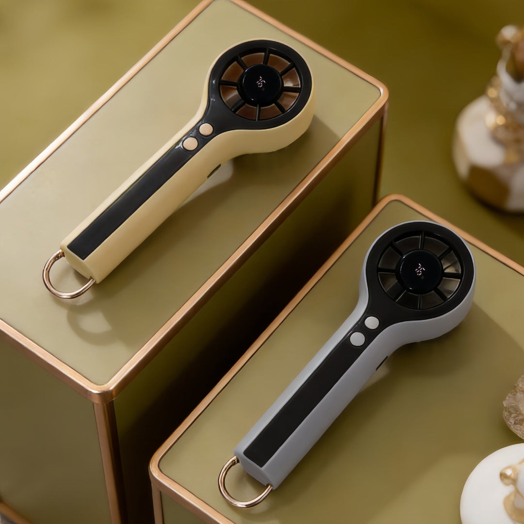Kvinders Bærbare Mini Håndventilator med LCD Display - Trendy Design og USB-Opladning 1