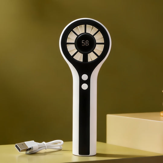Kvinders Bærbare Mini Håndventilator med LCD Display - Trendy Design og USB-Opladning 5
