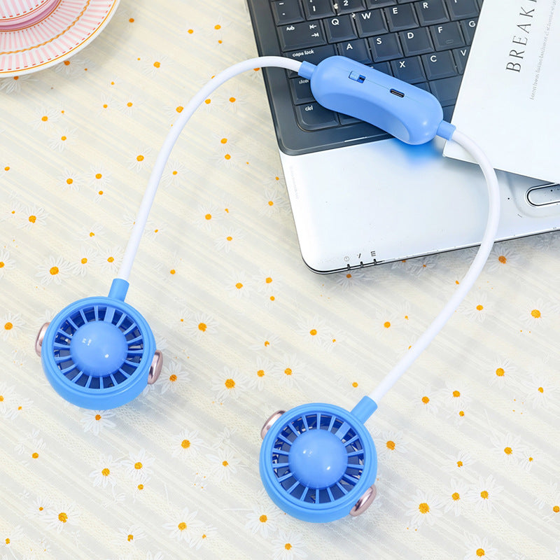 Kvinders Bærbare USB-Halsventilator med Justerbar Holder 0