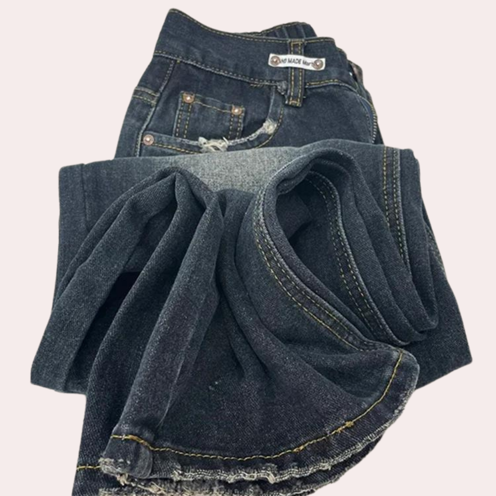 Kvinders Baggy Jeans Casual Fit med Justerbar Talje 5