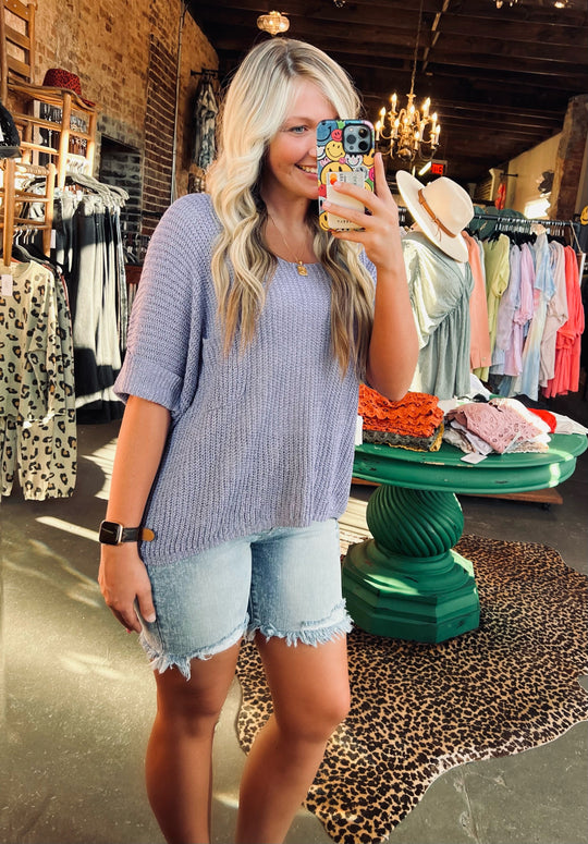 Kvinders Bermuda Shorts Høj Talje Distressed Lys 1