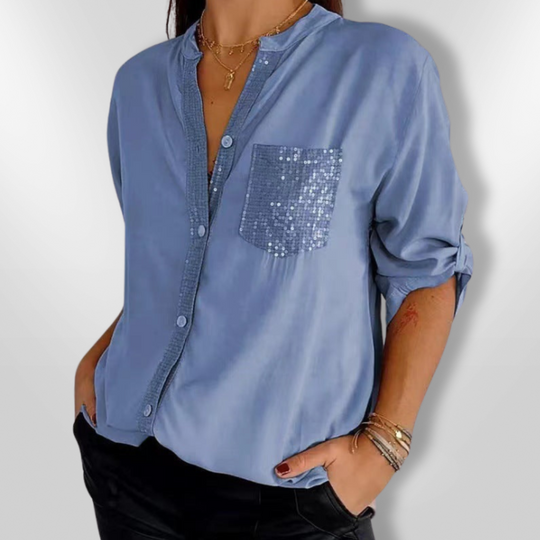Kvinders Bluse Chic med Pailletter 5