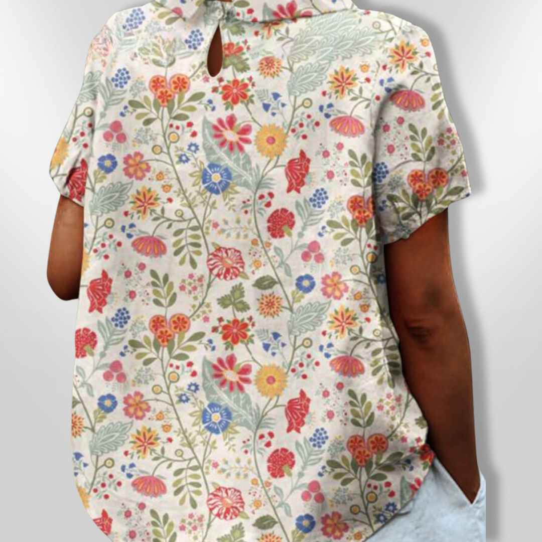 Kvinders Bluse Med Blomsterprint Lette Materialer 1