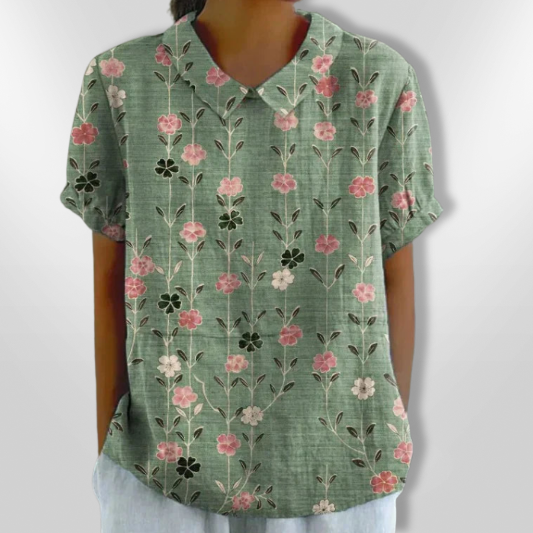 Kvinders Bluse Med Blomsterprint Lette Materialer 5
