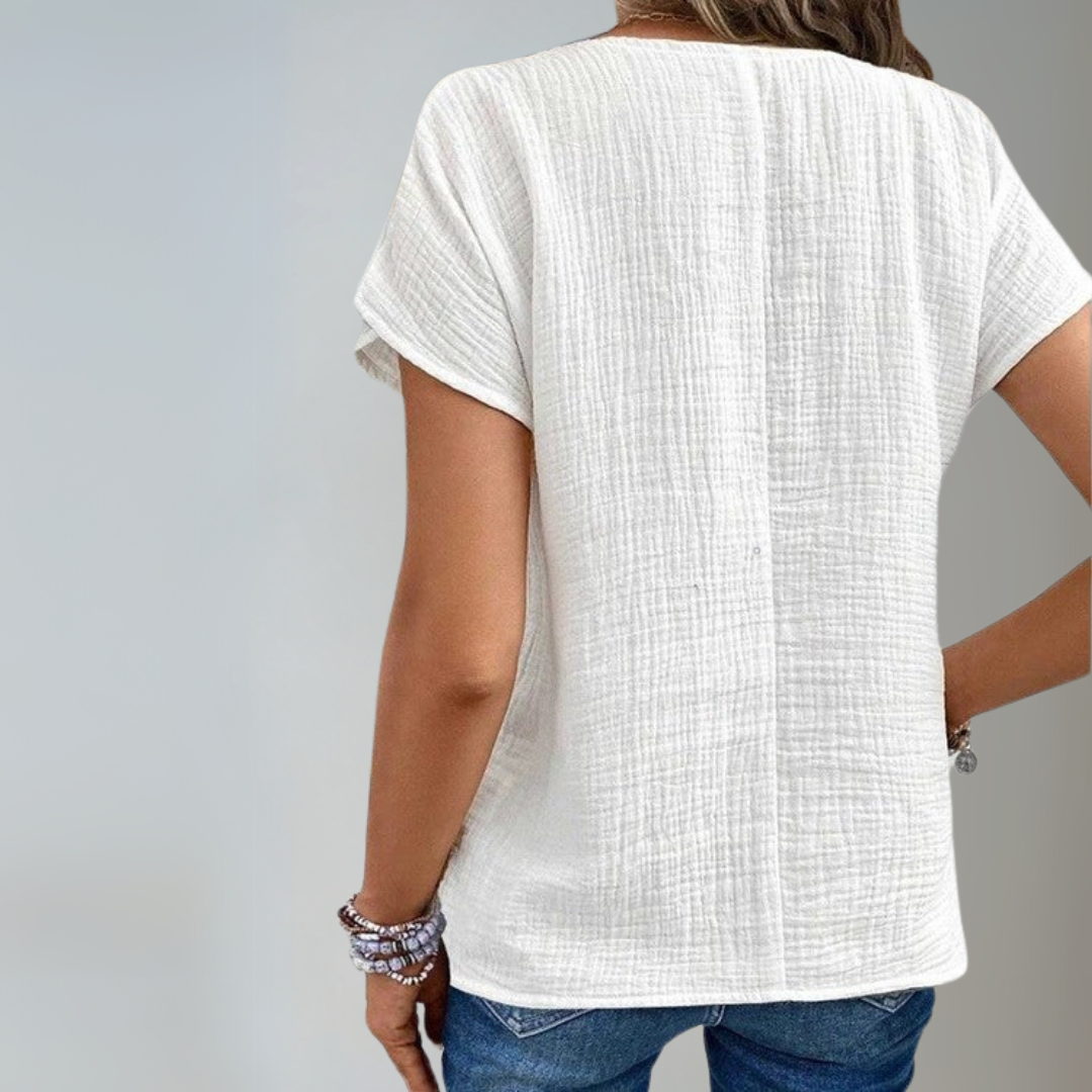 Kvinders Bluse Med Krave og Knapper 2