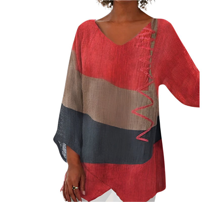 Kvinders Bluse i Flydende Design og Let Materiale 0