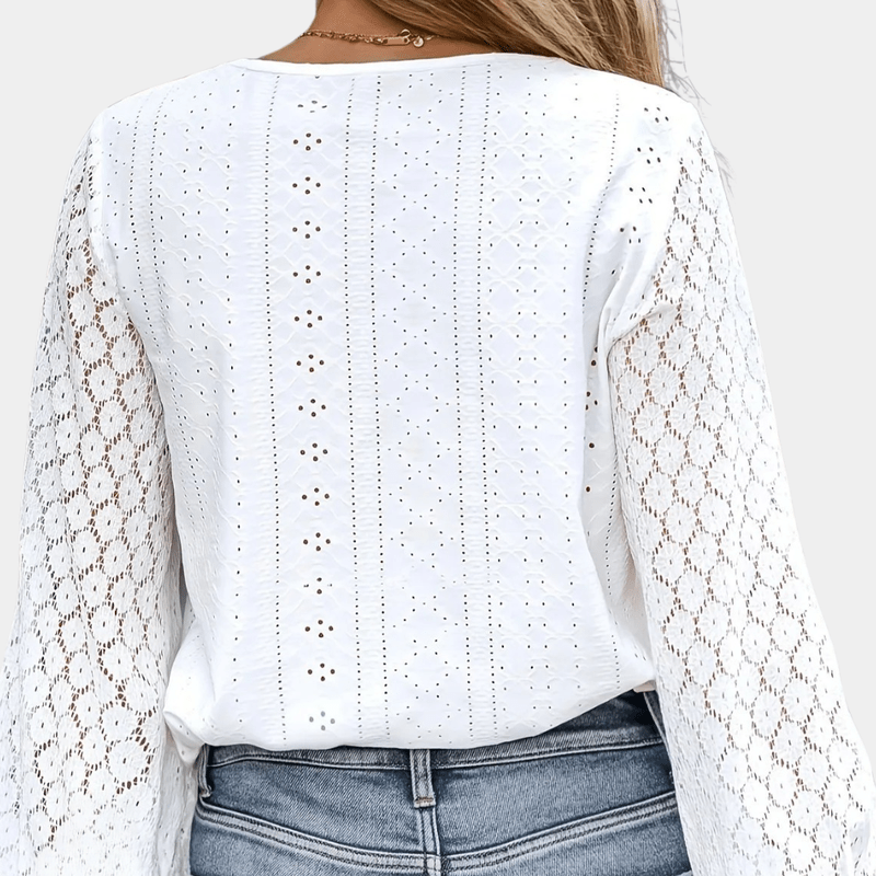 Kvinders Bluse i Lace med V-udskæring 4