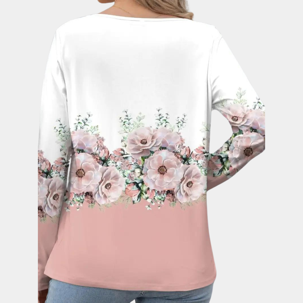 Kvinders Bluse med Blomsterprint og Flatterende Silhuet 2
