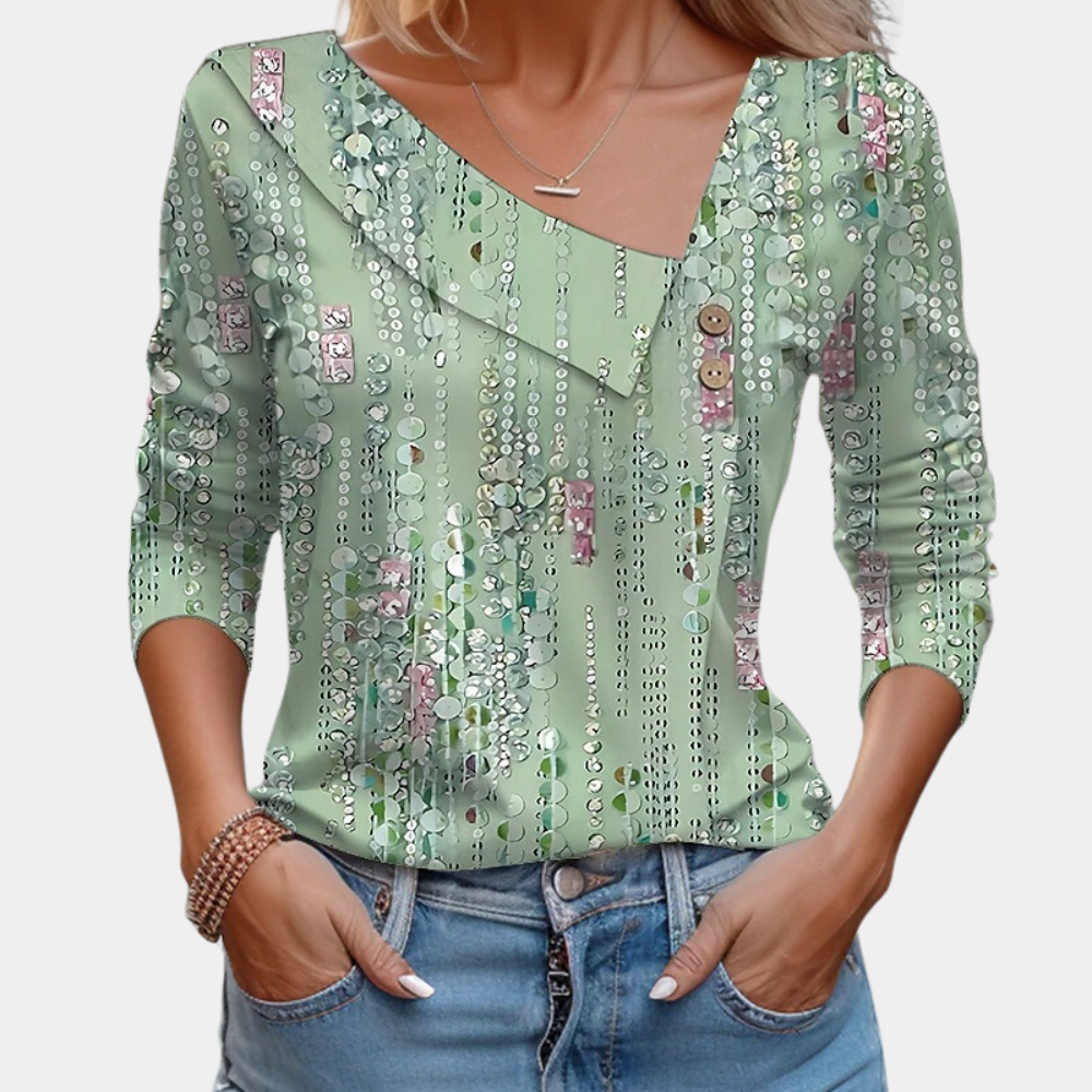 Kvinders Bluse med Blomsterprint og Flatterende Silhuet 4