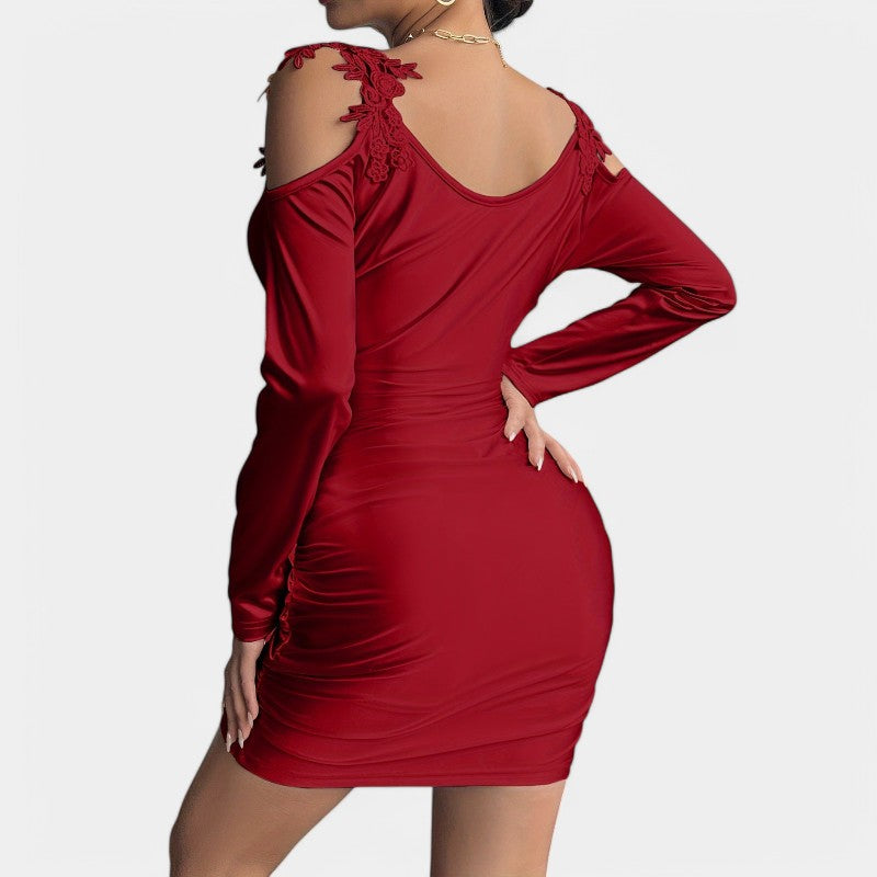 Kvinders Bodycon Kjole Langærmet Satin 4