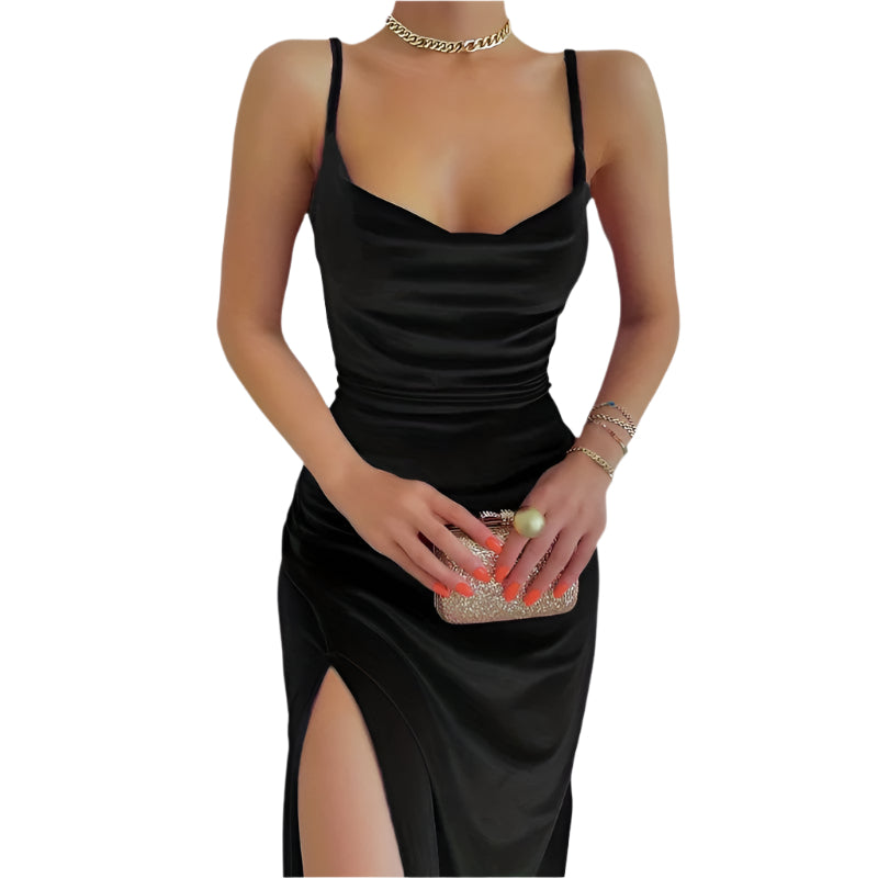 Kvinders Bodycon Kjole med Flet og Slids 0