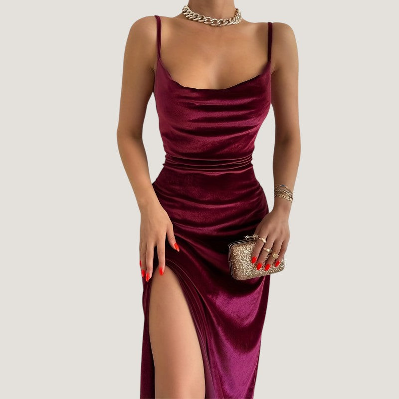 Kvinders Bodycon Kjole med Flet og Slids 2