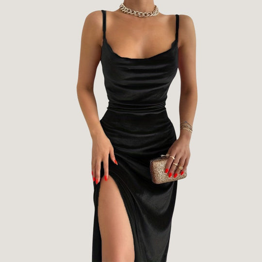 Kvinders Bodycon Kjole med Flet og Slids 8