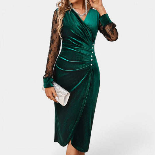 Kvinders Bodycon Kjole med Kontrasterende Blonde 2