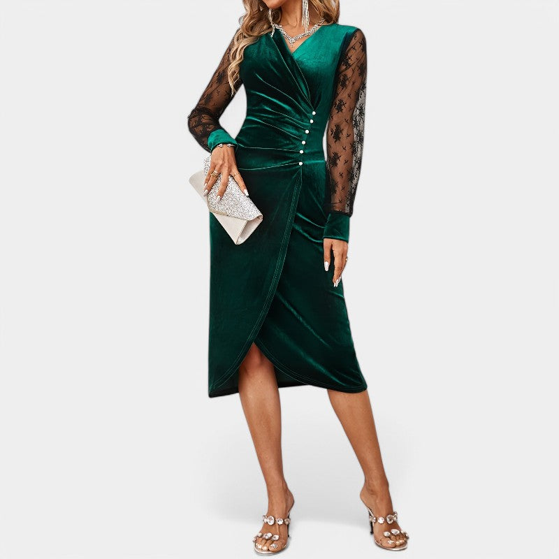 Kvinders Bodycon Kjole med Kontrasterende Blonde 3