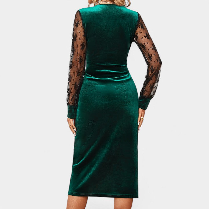 Kvinders Bodycon Kjole med Kontrasterende Blonde 4