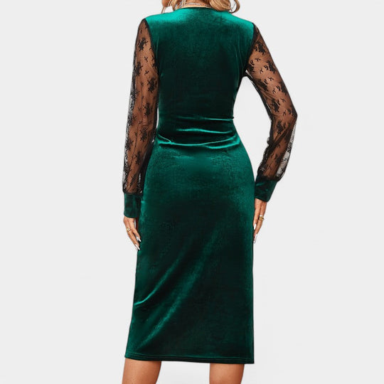 Kvinders Bodycon Kjole med Kontrasterende Blonde 4