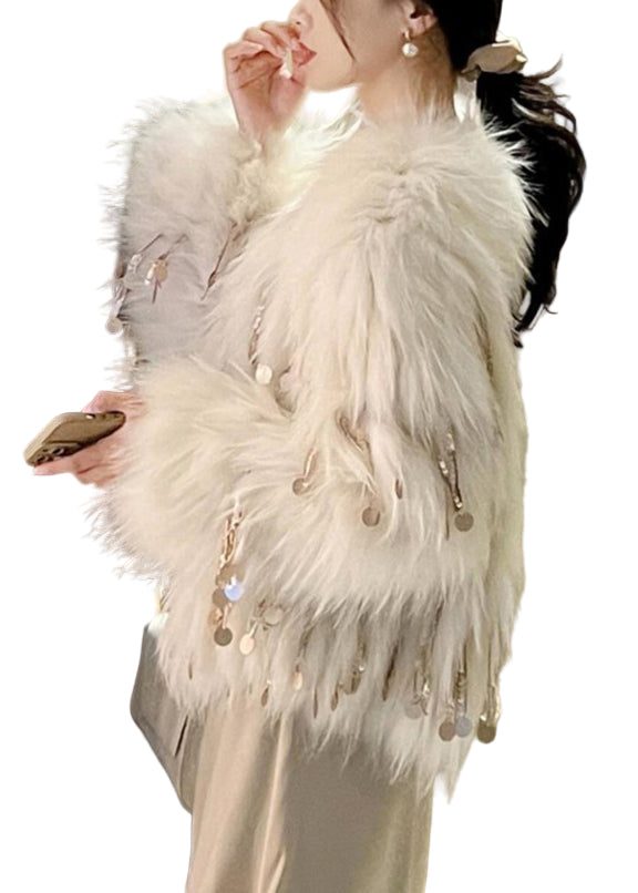 Kvinders Bohemian Pailletter Kvast Frakke 0