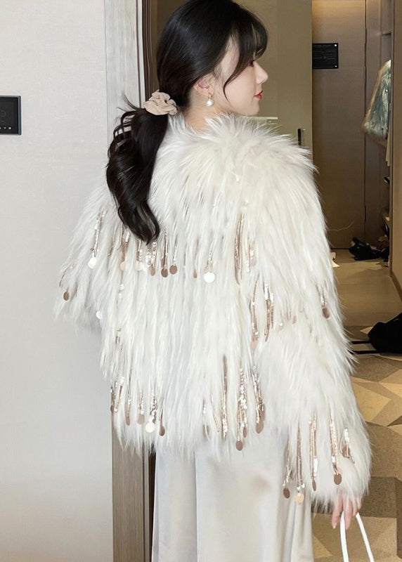 Kvinders Bohemian Pailletter Kvast Frakke 1