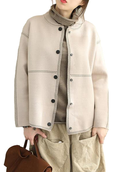 Kvinders Button Down Sweater Frakke Casual Stil 0