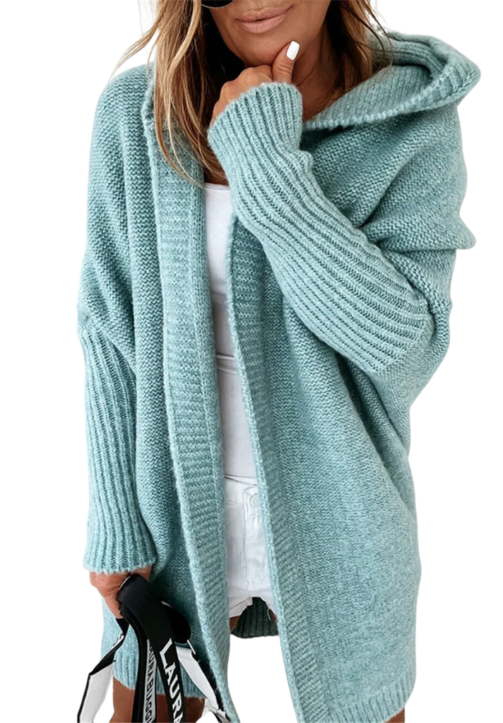 Kvinders Cardigan – Oversized Pasform – Strikket Uldblanding – Hætte 3