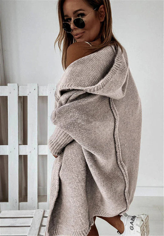 Kvinders Cardigan – Oversized Pasform – Strikket Uldblanding – Hætte 5