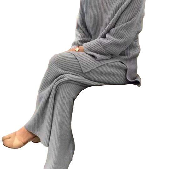 Kvinders Casual Sæt Striktrøje og Bukser Løstsiddende Minimalistisk 0