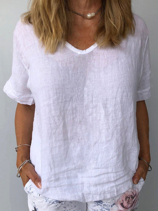 Kvinders Casual Top i Bomuld og Linned 1
