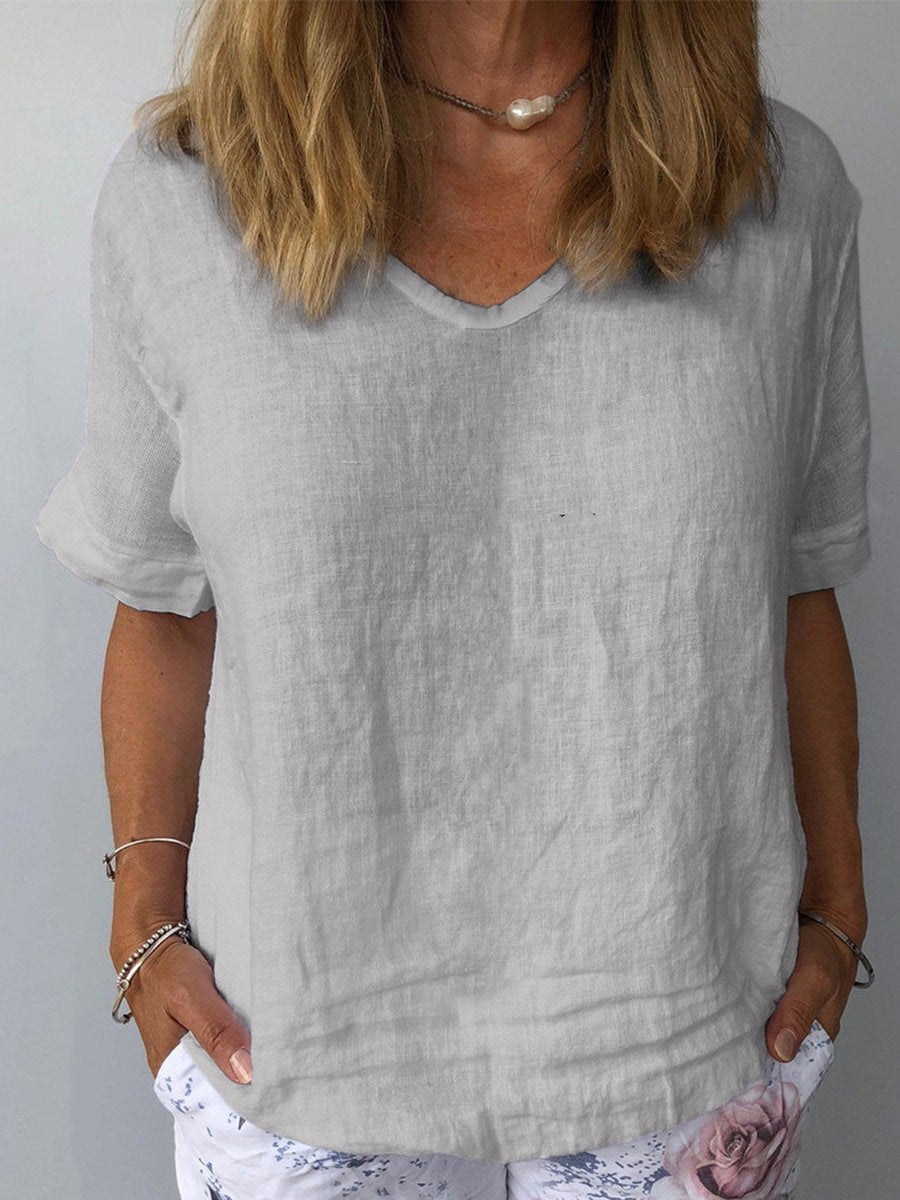 Kvinders Casual Top i Bomuld og Linned 2