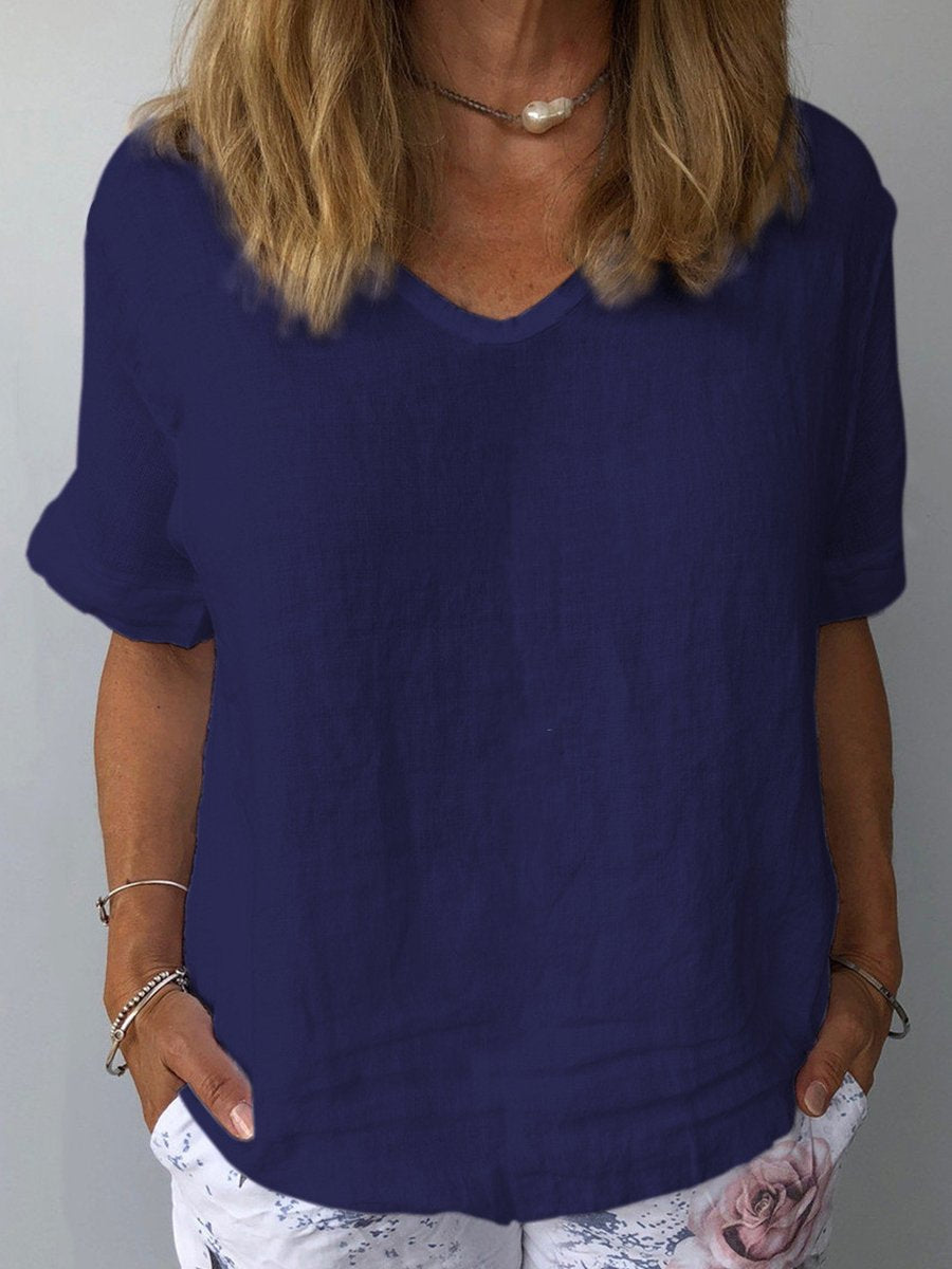 Kvinders Casual Top i Bomuld og Linned 3