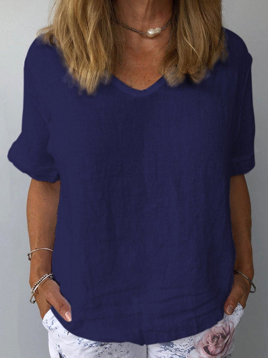 Kvinders Casual Top i Bomuld og Linned 3