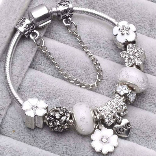Kvinders Charm Armbånd Blomstermotiv 5