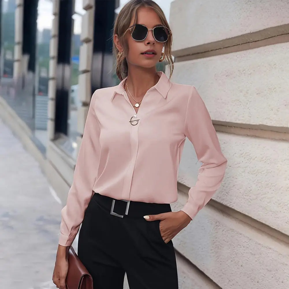 Kvinders Chiffonbluse med Klassisk Krave 2