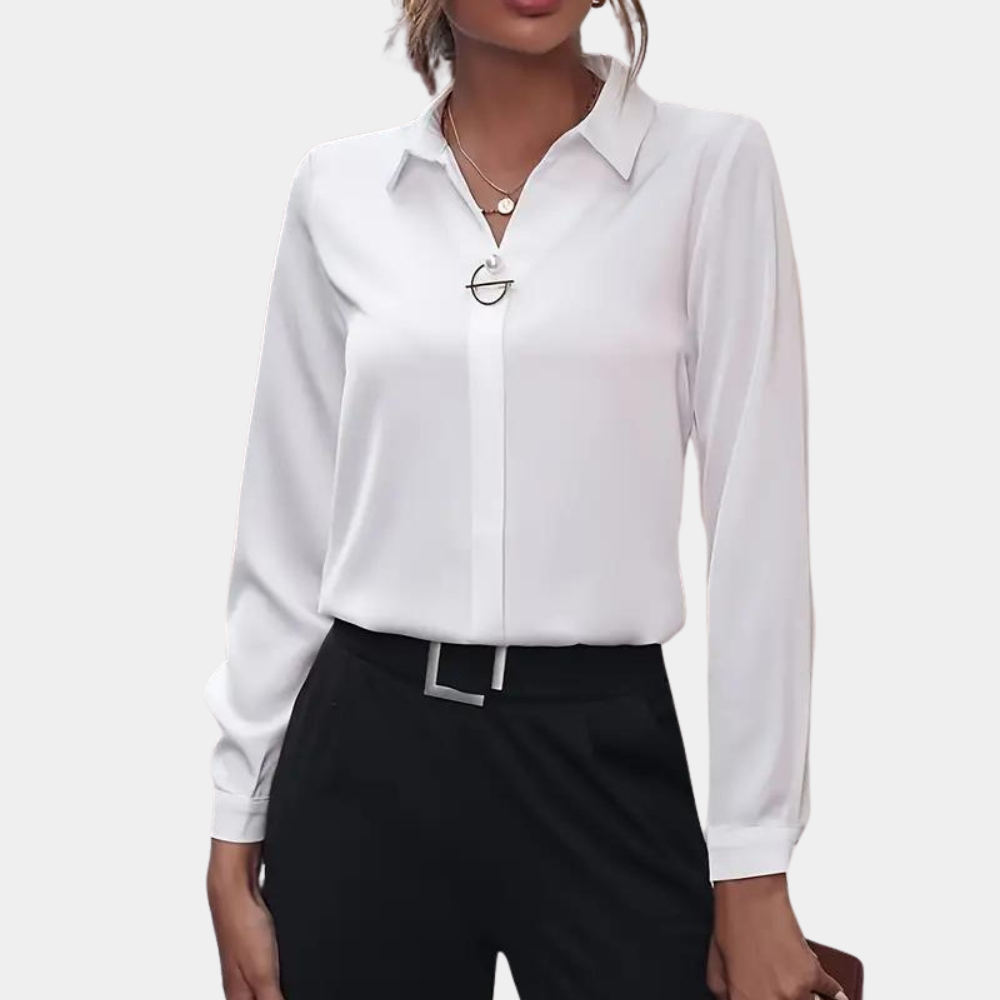 Kvinders Chiffonbluse med Klassisk Krave 3