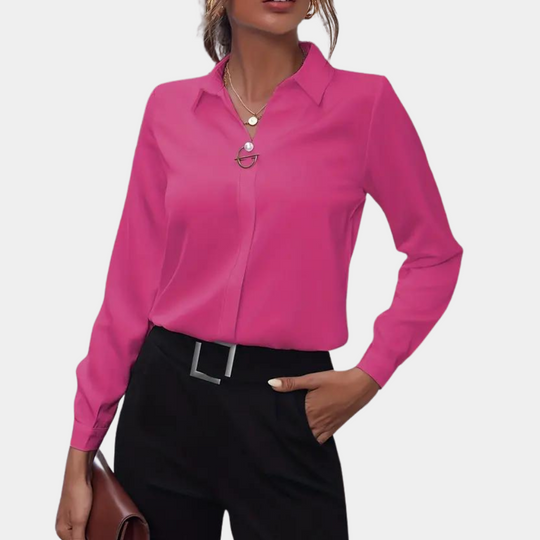 Kvinders Chiffonbluse med Klassisk Krave 4