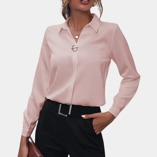 Kvinders Chiffonbluse med Klassisk Krave 5