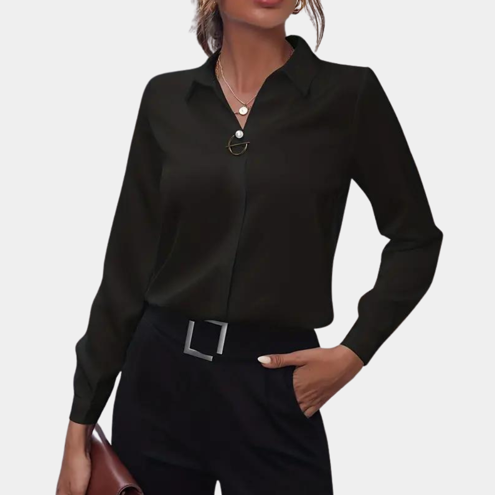 Kvinders Chiffonbluse med Klassisk Krave 6
