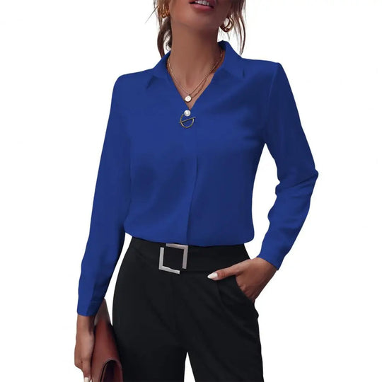 Kvinders Chiffonbluse med Klassisk Krave 7