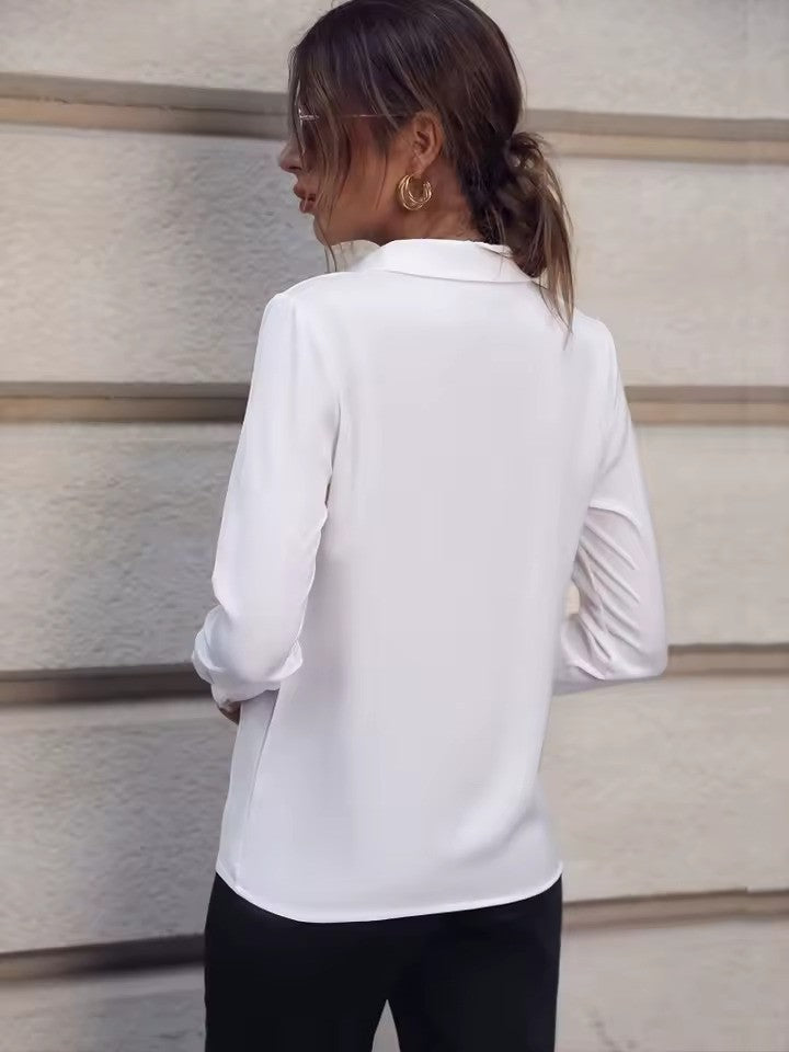 Kvinders Chiffonbluse med Klassisk Krave 8