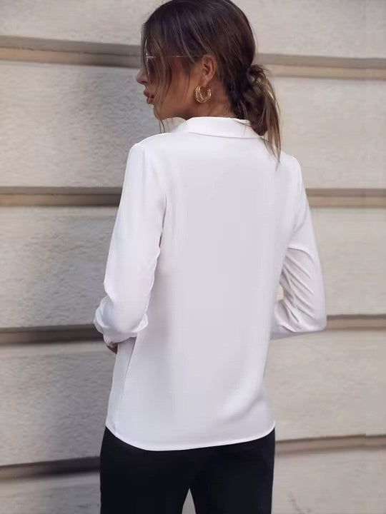 Kvinders Chiffonbluse med Klassisk Krave 8