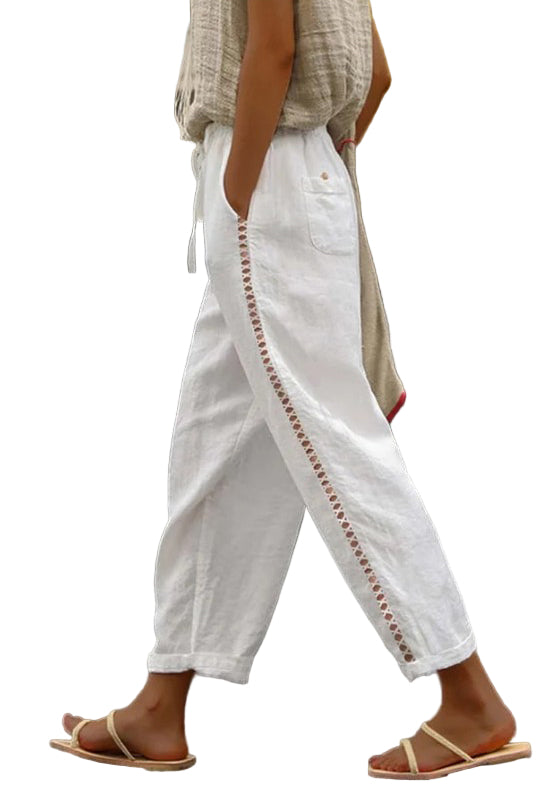 Kvinders Crop Bukser med Elastisk Talje 0