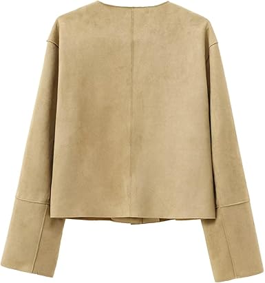 Kvinders Cropped Blazer Jakke med Lange Ærmer 4